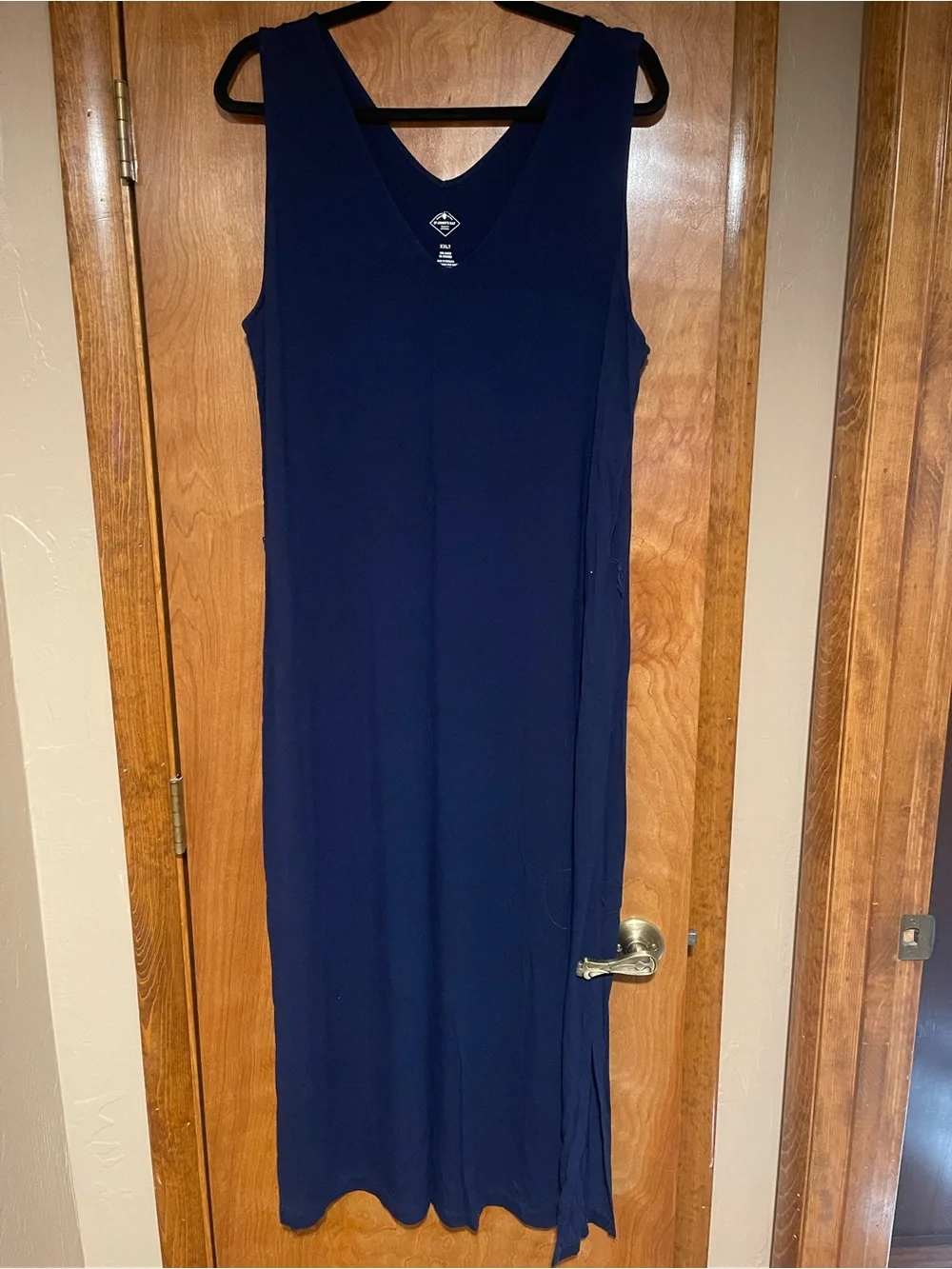 St. John's Bay Sleeveless V-Neck Maxi Dress - Navy Blue